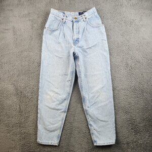 Womens High Waist Vintage Tapered Mom Jean Size 8P Pleated Relaxed Fit Jeans USA